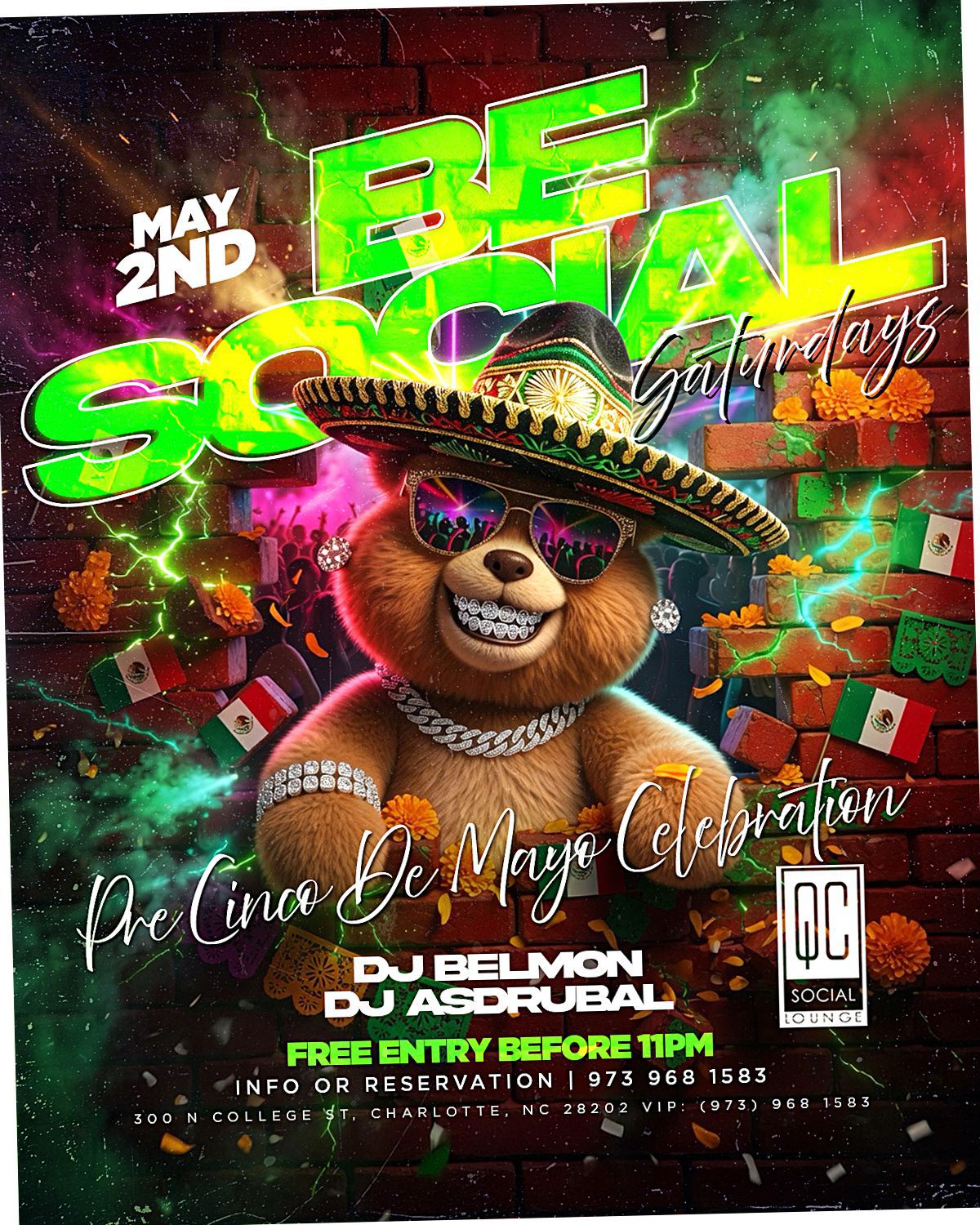 Be Social Saturday event flyer